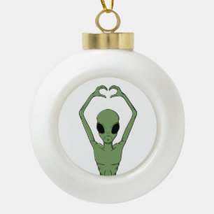 Boule En Céramique Pose de cœur extraterrestre