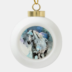 Boule En Céramique Pouliche Appaloosa fringante Aquarelle