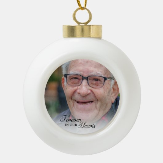 Boule En Céramique Pour toujours dans nos coeurs photo commémorative (Devant)
