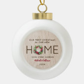 Boule En Céramique Premier Noël à New Home Rustic Faux Wood - (Devant)