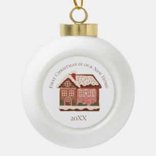 Boule En Céramique Premier Noël dans notre nouvelle maison Pingerie
