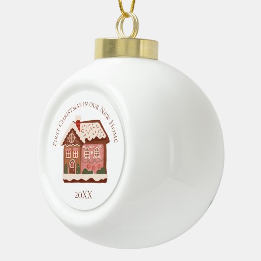 Boule En Céramique Premier Noël dans notre nouvelle maison Pingerie (Droite)