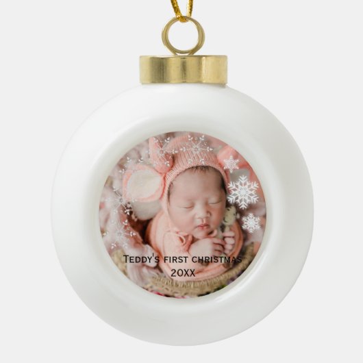 Boule En Céramique Premier Noël de bébé (Devant)