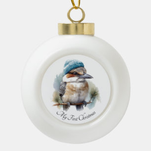 Boule En Céramique Premier Noël de Kookaburra d'hiver