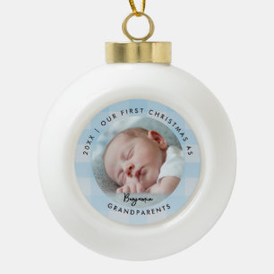 Boule En Céramique Premier Noël des Grands-Parents Photo Bébé Vérific