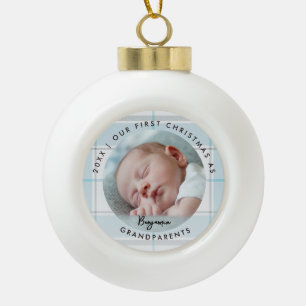 Boule En Céramique Premier Noël des Grands-Parents Photo de Bébé à Ca