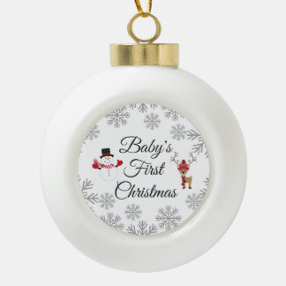 Boule En Céramique Premier Noël du bébé