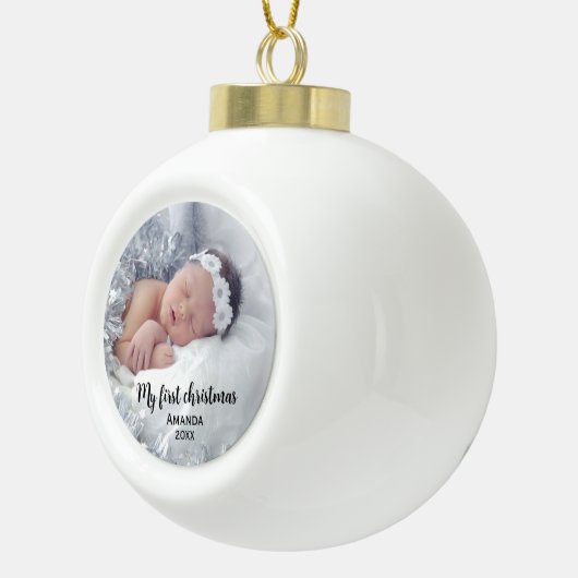 Boule En Céramique Premier Noël du bébé mignon (Droite)