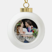 Boule En Céramique Premier Noël En Tant Que M. & Mme Photo (Devant)