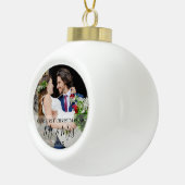 Boule En Céramique Premier Noël En Tant Que M. & Mme Photo (Droite)