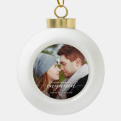 Boule En Céramique Premier Noël Engagé Photo Blanc Moderne (Devant)