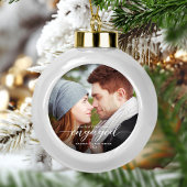 Boule En Céramique Premier Noël Engagé Photo Blanc Moderne