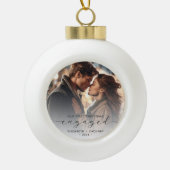 Boule En Céramique Premier Noël Engagé Photo personnalisée Gris Scrip (Devant)