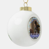 Boule En Céramique Premier Noël Grand-Père Bleu clair pourpre teint n (Gauche)