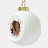 Boule En Céramique Première photo personnalisée de Noël marié (Droite)