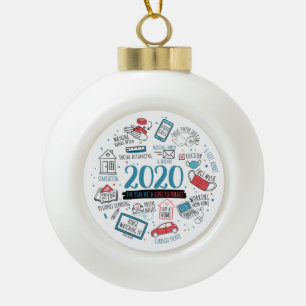 Boule En Céramique Quarantine 2020 Pandemic Christmas Commemorative