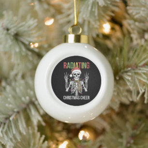 Boule En Céramique Radiologie Noël Père Noël Skeleton Xray Technicien