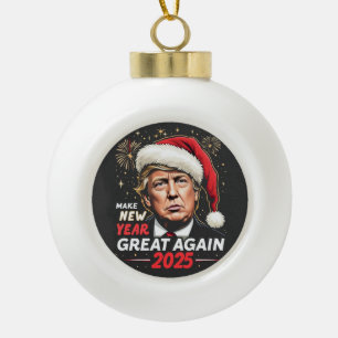 Boule En Céramique Rendez la nouvelle année géniale encore 2025 Trump