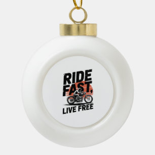 Boule En Céramique Ride Fast Live Bicyclist T-shirt