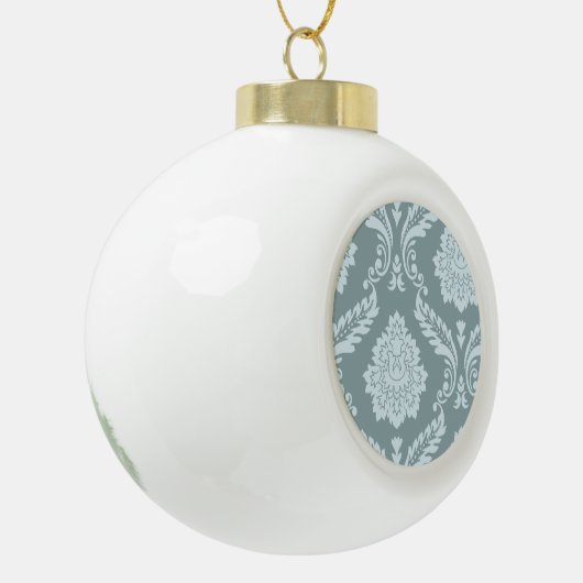 Boule En Céramique Rococo Damask Art I Duck Egg Blue+Teal (Gauche)