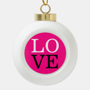 Boule En Céramique Rose Contexte Amour Mariage