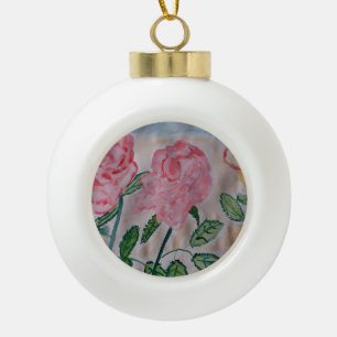 Boule En Céramique Roses d'été Abstraits