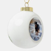 Boule En Céramique Rottweiler Laisser neiger Noël (Gauche)