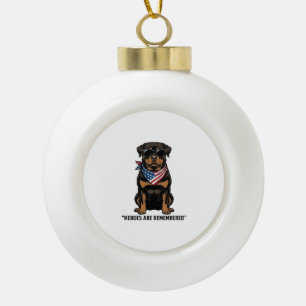 Boule En Céramique Rottweiler Patriotique Chien Héros Design Vintage_