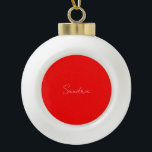 Boule En Céramique Rouge Blanc manuscrit Minimaliste Votre Nom<br><div class="desc">Avez-vous déjà vu un design aussi fin, bien pensé, esthétique et remarquable ? Le choix des lettres, leur taille de police et l'obscurité de la couleur ont été longtemps réfléchis et conçus avec de longs efforts. Le résultat a été un design si unique qui impressionne tous ceux qui le voient....</div>
