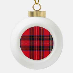 Boule En Céramique Royal Stewart tartan rouge noir plaid