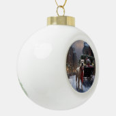 Boule En Céramique Saison de Noël du American Staffordshire (Gauche)