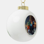 Boule En Céramique Saison de Noël du Terrier écossais (Gauche)