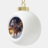 Boule En Céramique Saison de Noël Greyhound (Droite)