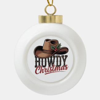 Boule En Céramique Salut Chapeau de Cow-boy de Noël – Décoration de v