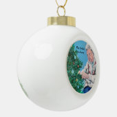 Boule En Céramique Salutation de Noël de NANNY/GRAMMY peint à la main (Gauche)