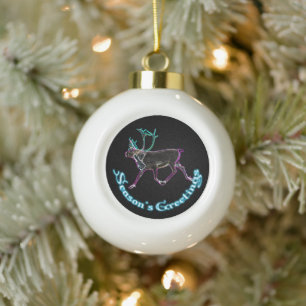 Boule En Céramique Salutations de la saison - Caribou électrique