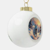 Boule En Céramique Samoyed Snowy Mountain Adventure Christmas (Gauche)