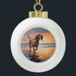 Boule En Céramique Sandy Paws Bloodhound Dog on Beach Sunset<br><div class="desc">Plongez dans la beauté tranquille de notre chien "Sandy Paws and Sunset Hues" sur le coucher du soleil de plage. Cette scène captivante saisit l'essence d'une soirée parfaite au bord de l'eau, avec un fidèle compagnon canin qui profite du sable doré et des teintes époustouflantes du soleil couchant. Que vous...</div>