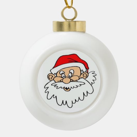 BOULE EN CÉRAMIQUE SANTA CLAUS FACE (Devant)