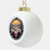 Boule En Céramique Santa Claus Xmas Ornament 2025 – Winter Scene 1 (Droite)