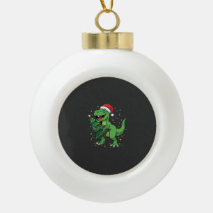 Boule En Céramique Santa Dinosaur Santa T Rex Noël