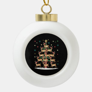 Boule En Céramique Sapin de Noël Cerf Drôle de Vacances Renne Mignon 