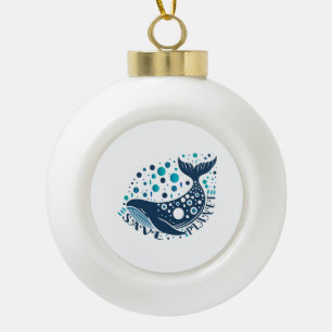 Boule En Céramique Sauvez l'artisanat des baleines de la planète pour