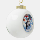 Boule En Céramique Scène de Noël du festival Terrier de Boston (Gauche)
