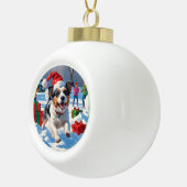 Boule En Céramique Scène de Noël du Terrier australien (Droite)