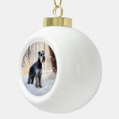 Boule En Céramique Schnauzer Laisser neiger Noël (Droite)