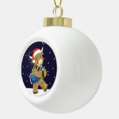 Boule En Céramique Scottish Highland Cow Christmas Piper (Droite)