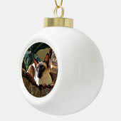 Boule En Céramique Seal Point Siamese Chat on Comfy Coussin (Droite)