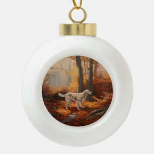 Boule En Céramique Setter anglais en automne Leaves Fall Inspire