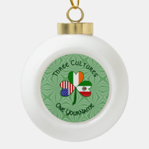 Boule En Céramique Shamrock mexicain irlandais du drapeau américain p